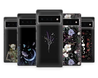Witchy Phone Case Witch Dark Flowers Cover for Google Pixel 10, 9Pro XL, 8A, 7A, 6, Samsung Galaxy S25, S24Fe, S23, A16, A25, A55, iPhone 17