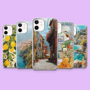 Italië Telefoonhoesje Zomer Citrus Amalfikust Cover voor iPhone 16, 15, 14, 13, 12, Samsung S25, S24, S23FE, S22, A16, A55, A25, Pixel 9Pro, 8A
