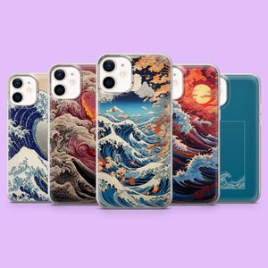Funda de teléfono con diseño de arte japonés &quot;Gran Ola&quot; para iPhone 17 Air, 16, 15, 14, 13, 12, Samsung S25 Ultra, S24, S23, S22, A16, Pixel 10, 10Pro, 9A, 8A