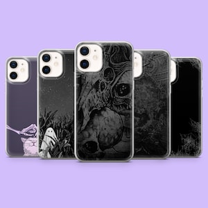 Goth Phone Case Dark Emo Skull Gothic Cover for iPhone 17Pro, 16, 15Pro, 14, 13, 12, Samsung S25, S24Fe, S23, S22, A16, Pixel 10Pro XL, 9Pro