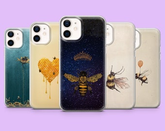 Cute Bee Telefoonhoesje Bumble Bee Honey Cover voor iPhone 15 Pro, 14, 13, 12, 11, Samsung S24 Ultra, S23FE, S22, A15, A54, A25, A14, Pixel 8A, 7