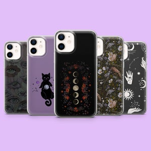 魔女の電話ケース 魔女のホラーカバー iPhone 16 Pro Max、15、14、13、12、Samsung S25Ultra、S24、S23、S22、A16、A55、A35、Pixel 9Pro、8用