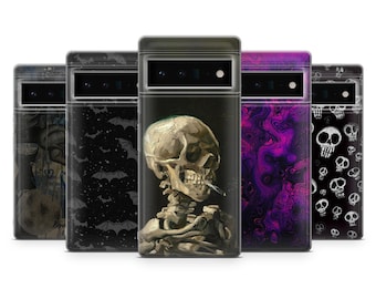 Goth Phone Case Emo Grunge Cover for Google Pixel 10, 10Pro, 9, 9Pro, 8A, 7Pro, 6, Samsung Galaxy S25, S24, S23, A25, A16, A55, iPhone 17Air