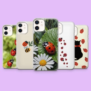 Ladybug Phone Case Pretty Insect Cover for iPhone 17Air, 16, 15, 14, 13Pro, 12, Samsung S25, S24Fe, S23, S22, A16, Pixel 10, 10Pro, 9A, 8A