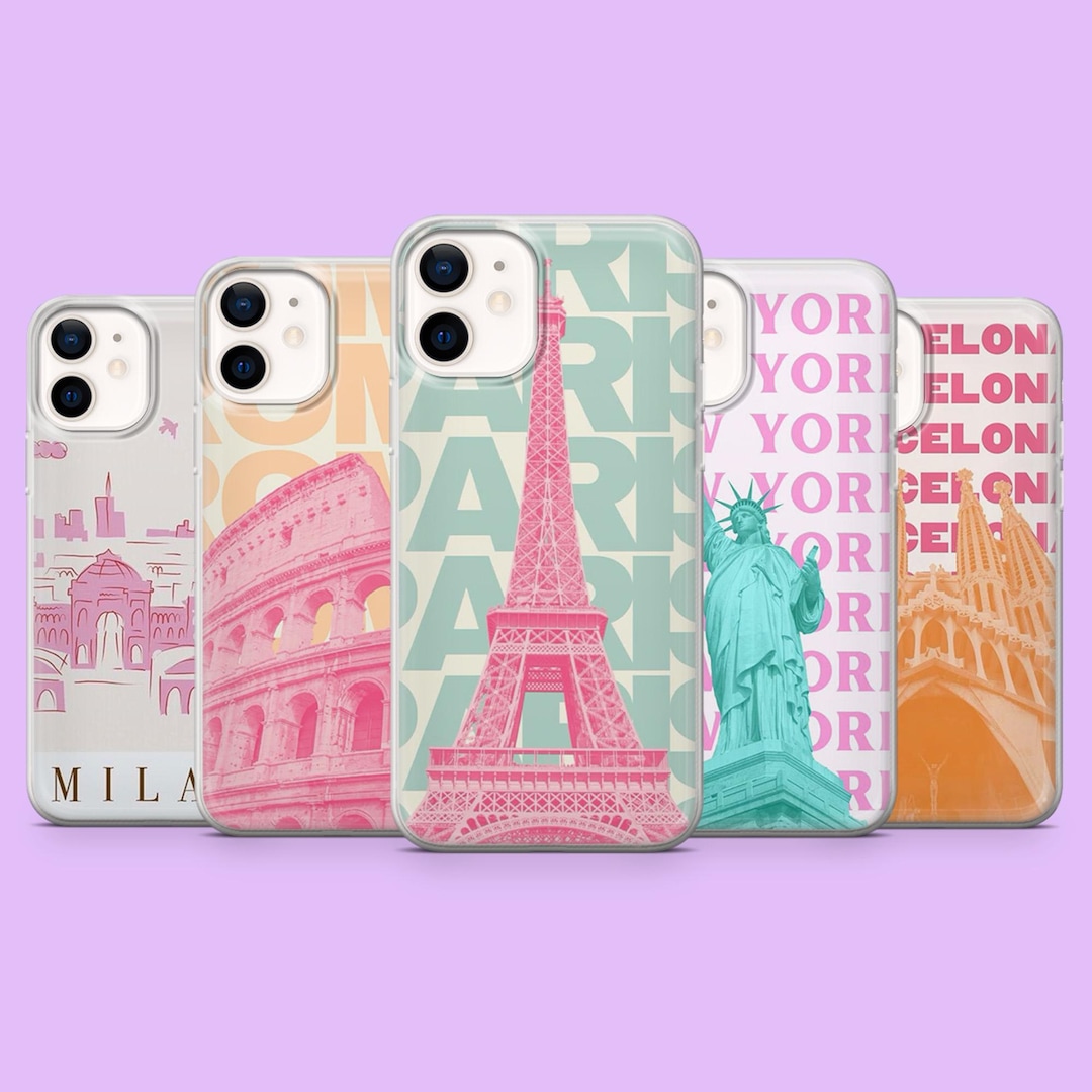 Famous Cities Phone Case Big City Aesthetic Cover for iPhone 16, 15, 14