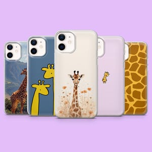 Cute Giraffe Phone Case Kawaii Safari Animal Cover for iPhone 17, 17Air, 16Pro, 15, 14, 13, 12, Samsung S25, S24, S23Fe, A16, A56, Pixel 10