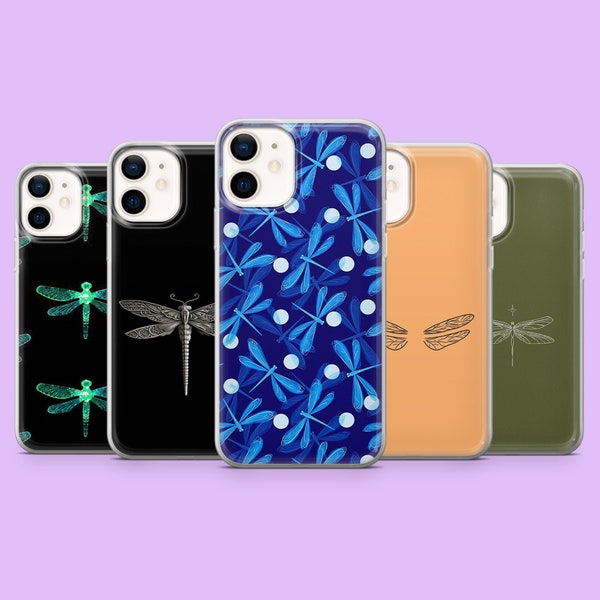 Dragonfly Phone Case Insect Fly Wings Cover for iPhone 15 Pro, 14, 13, 12, 11, Samsung S24 Ultra, S23FE, S22, A15, A54, A25, A14, Pixel 8A 7