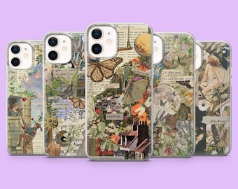 Collage Phone Case Cute Aesthetic Art Nouveau Cover for iPhone 17, 16Pro, 15, 14, 13, Samsung S25, S24, S23, S22, A16, A55, A35, Pixel 10Pro