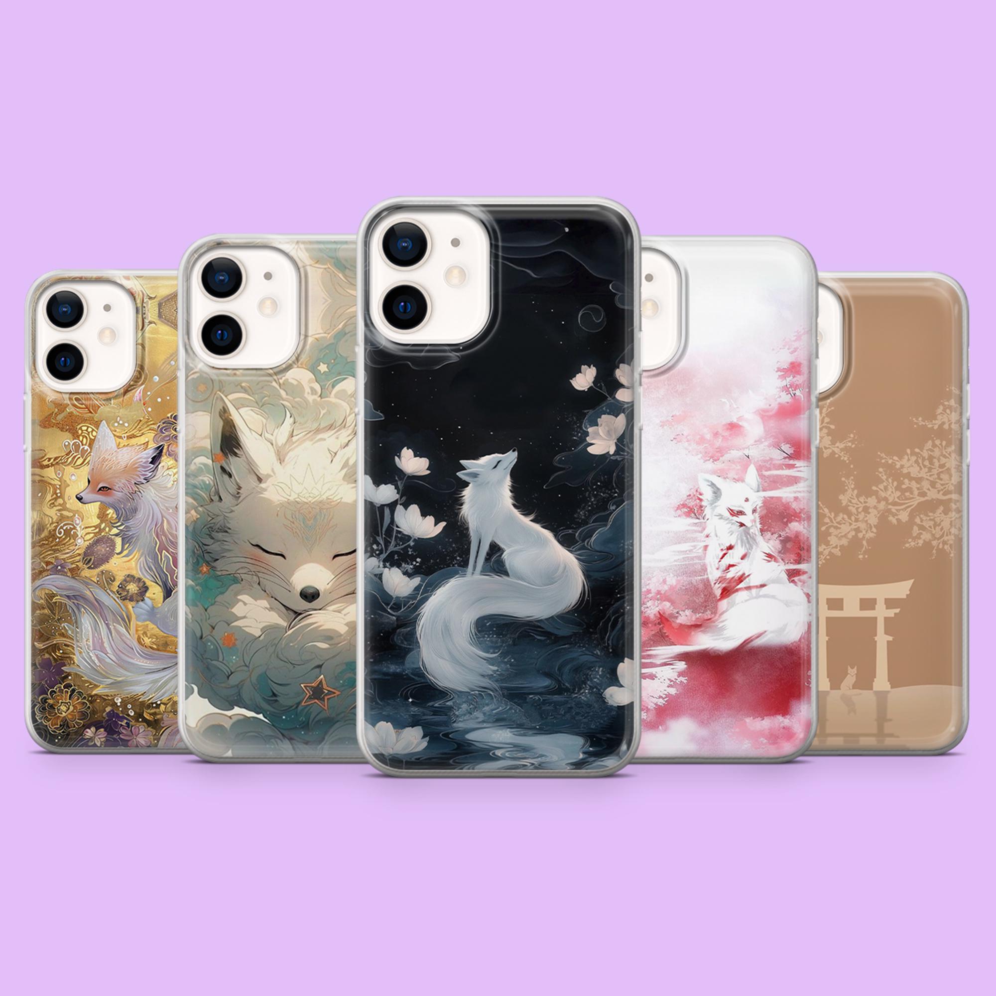 『iPhone16』紫色ソフトケース（狐デザイン） iPhone16』紫色ソフトケース（狐デザイン）