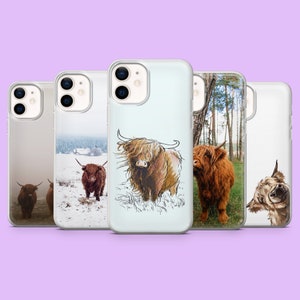 Highland Cow Phone Case Farming Ram Skull Cover for iPhone 17Pro, 16, 15Pro, 14, 13, 12, Samsung S25, S24, S23, S22, A16, Pixel 10Pro XL, 9