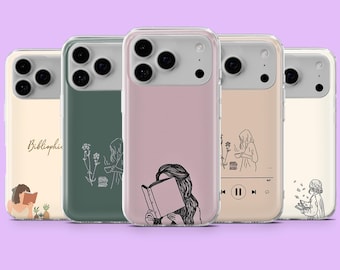 Funda para teléfono Bookish Book lovers Funda para iPhone 17, 16, 15, 14, 13, 12, Samsung S25, S24, S23, S22, A16, A55, A25, Pixel 10, 10Pro, 9A