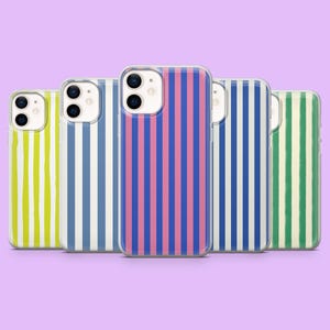 Custodia per telefono a righe estive, estetica minimalista, per iPhone 16, 15, 14, 13, 12, Samsung S25, S24, S23, S22, A16, A55, A35, Pixel 9Pro, 8