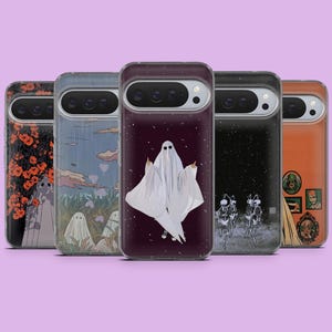 Ghost Phone Case Cute Scary Spooky Cover for Google Pixel 10Pro, 9Pro, 8A, 7Pro, 6A, Samsung Galaxy S25, S24Fe, S23, A25, A16, iPhone 17, 16
