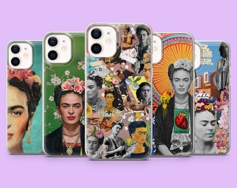 Frida Kahlo Phone Case Mexican Culture Self-Portrait Cover for iPhone 15, 14, 13, 12, 11,Samsung S24, S23FE, S22, A15, A54, A25,A14,Pixel 8A