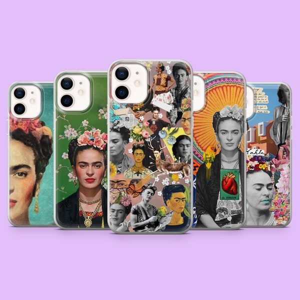 Funda para teléfono Frida Kahlo Funda de autorretrato de cultura mexicana para iPhone 15, 14, 13, 12, 11, Samsung S24, S23FE, S22, A15, A54, A25, A14, Pixel 8A