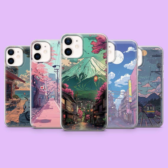 Japan Phone Case Tokyo Scenes Japanese City Cover for iPhone 17, 16e, 15, 14, 13, 12, Samsung S25, S24Ultra, S23, S22, A16, Pixel 10Pro, 9A