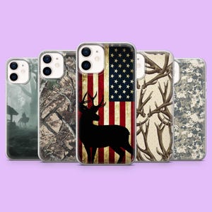Hunting Phone Case Camo Deer Hunt Cover for iPhone 17, 17Pro, 16, 15, 14, 13, 12, Samsung S25, S24, S23, A16, A56, Pixel 10Pro, 9Pro, 8A, 7