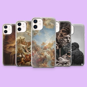 Greek Mythology Phone Case Classics Roman Statue Cover for iPhone 16Pro, 15Pro, 14, 13, 12, Samsung S25, S24, S23, S22, A56, A36, Pixel 9Pro
