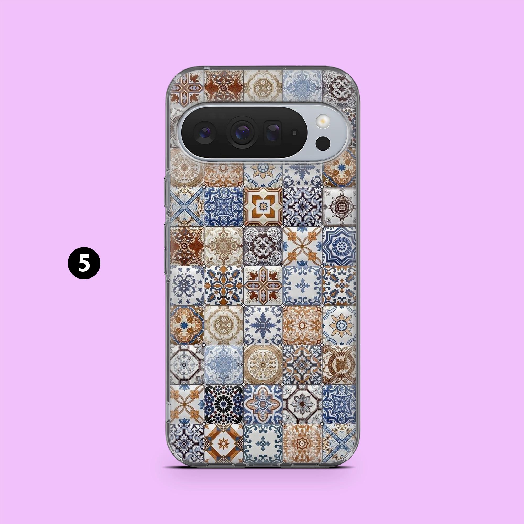 Tile Phone Case Vintage Tiles Phone Case Blue Azulejo Cover for Google Pixel 10, 10pro ...