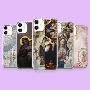 Maagd Maria-telefoonhoesje Jesus Mary Religious Cover voor iPhone 16e, 15, 14, 13, 12, Samsung S25, S24, S23, S22, A16, A56, A35, Pixel 9 Pro, 8