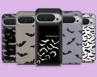 Fledermaus Handyhülle Gothic Vampire Cover für Google Pixel 10, 10Pro, 9, 9Pro, 9A, 8A, 7A, 6A, Samsung S25, S24Fe, S23, A16, A56, iPhone 17, 16Pro