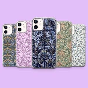 William Morris Phone Case Art Vintage Floral Cover for iPhone 17, 16Pro, 15, 14, 13, 12, Samsung S25, S24, S23Fe, A16, A56, Pixel 10Pro, 9A