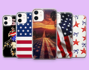 USA Phone Case United States America Cover for iPhone 17, 16Pro, 15, 14, 13, 12, 11, Samsung S25, S24, S23, S22, A16, A56, A54, Pixel 10Pro