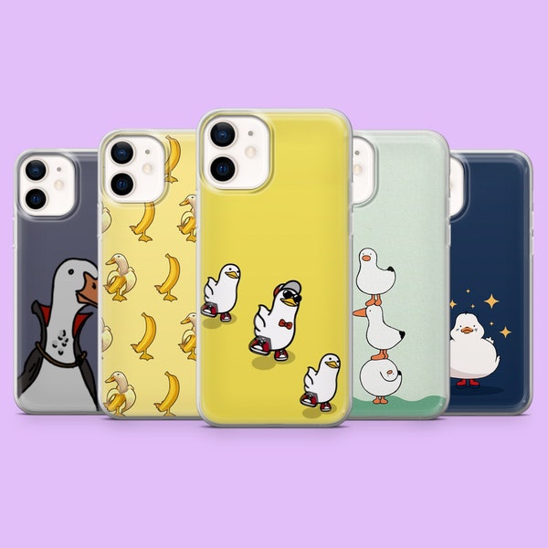 Duck Phone Case Goose Animal Meme Cover for iPhone 15 Pro, 14, 13, 12, 11, Samsung S24 Ultra, S23FE, S22, A15, A54, A25, A14, Pixel 8A, 7A