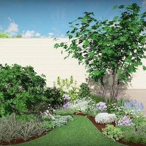 Perennial Garden Corner Flower Bed Plan, Digital Landscaping Plan, DIY Friendly Landscaping Design, Low Maintenance Pollinator Garden