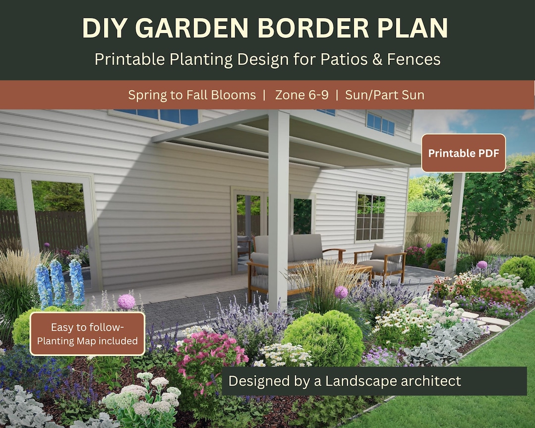 Landscape Design Plan Full Sun Perennial Pollinator Flower Border ...