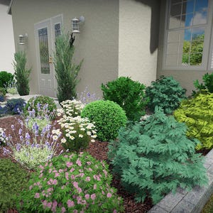 Low Maintenance Front Yard Garden Plan – Perennial Landscape Design PDF for Zone 5-8