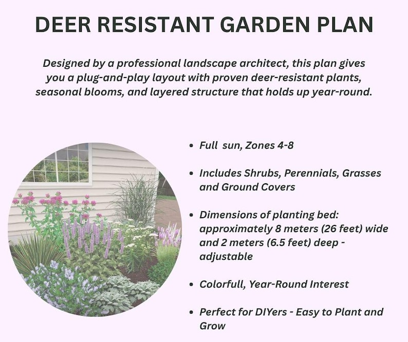 Garden Design Template – Deer Resistant Planting Plan – Full Sun ...