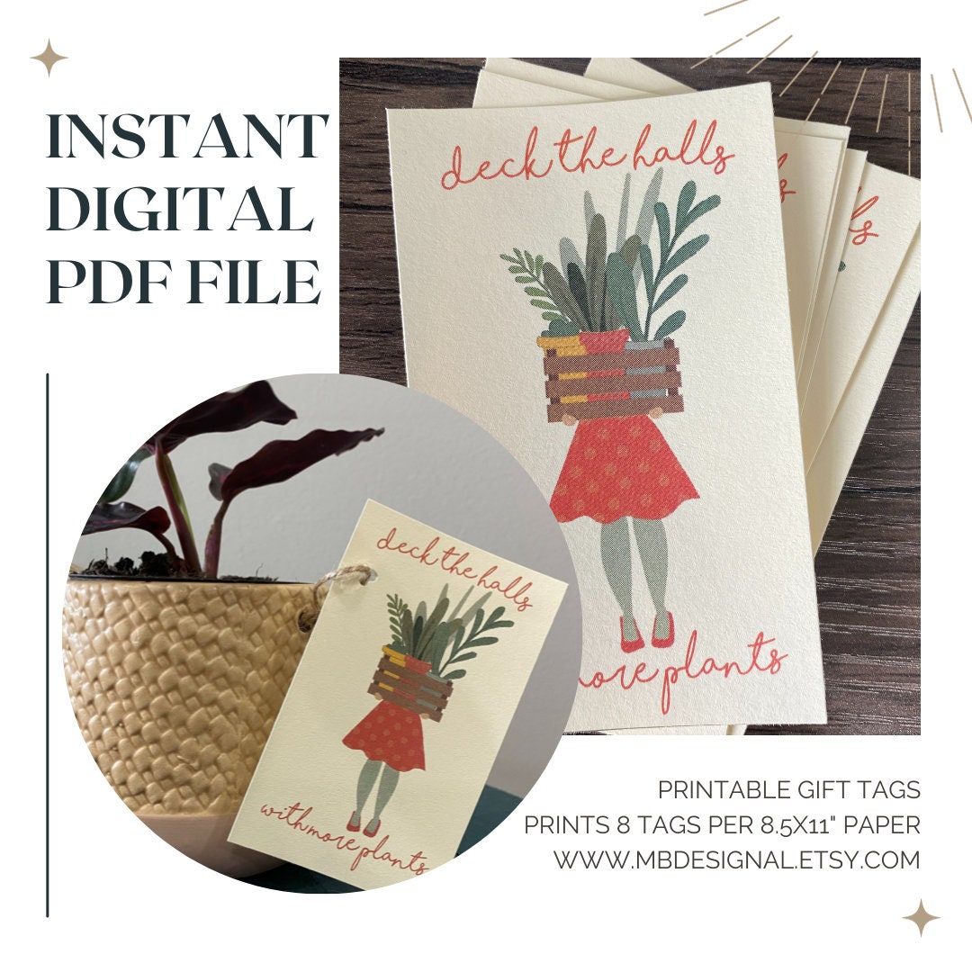 Printable Plant Gift Tags Deck the Halls With More Plants Etsy