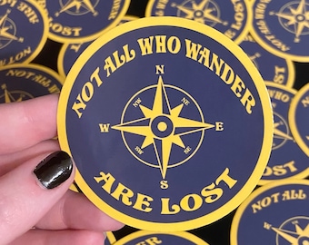 Not All Who Wander Are Lost Compass Sticker | Mental Health Sticker
