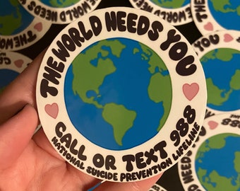 Suicide Prevention Hotline Awareness Sticker | Mental Health Sticker
