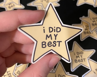 Gold Star "I Did My Best" Sticker