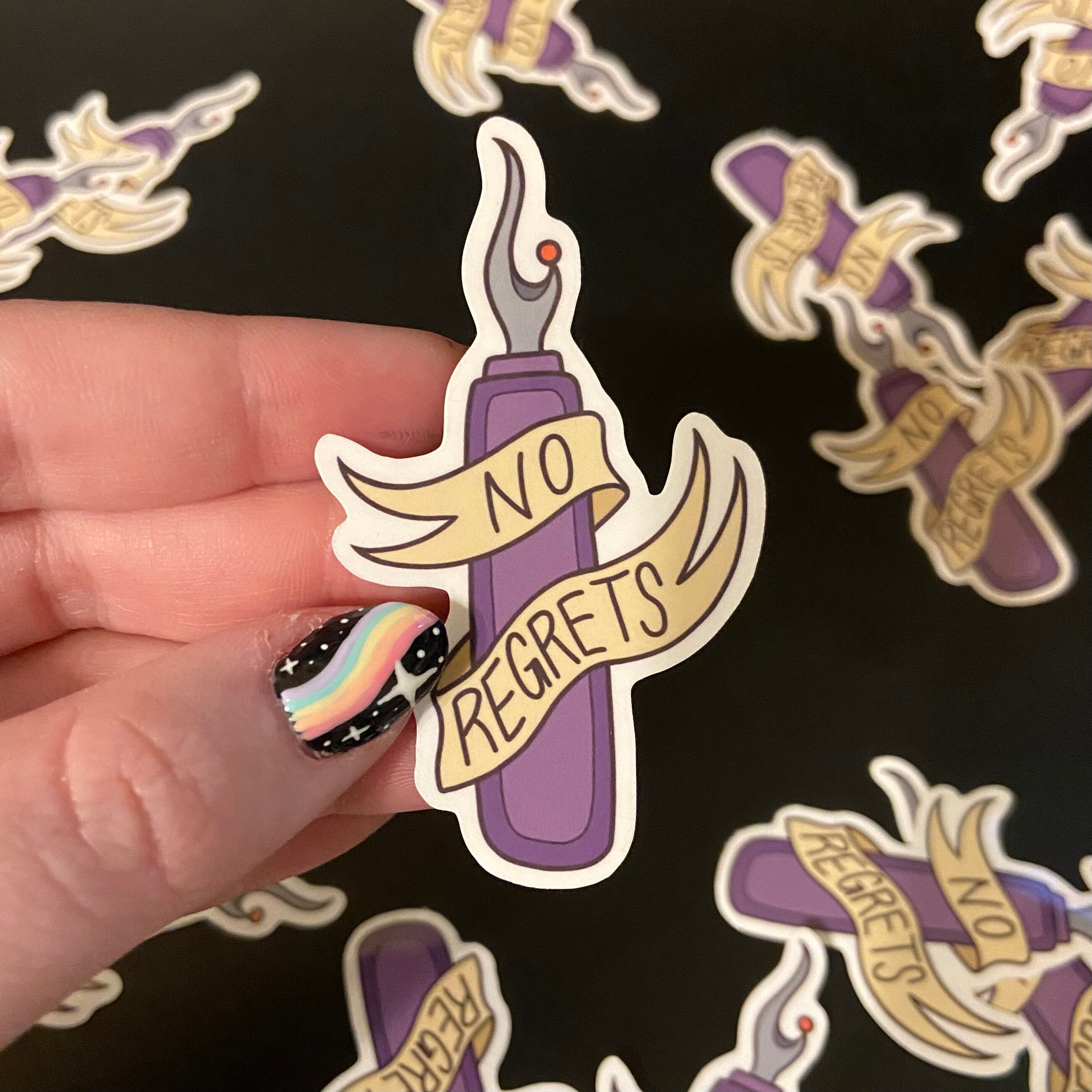 Se Ripper Navy Sticker No Regrets Seam Ripper Sticker - Etsy