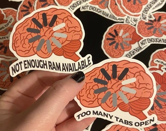 Buffering Brain Sticker