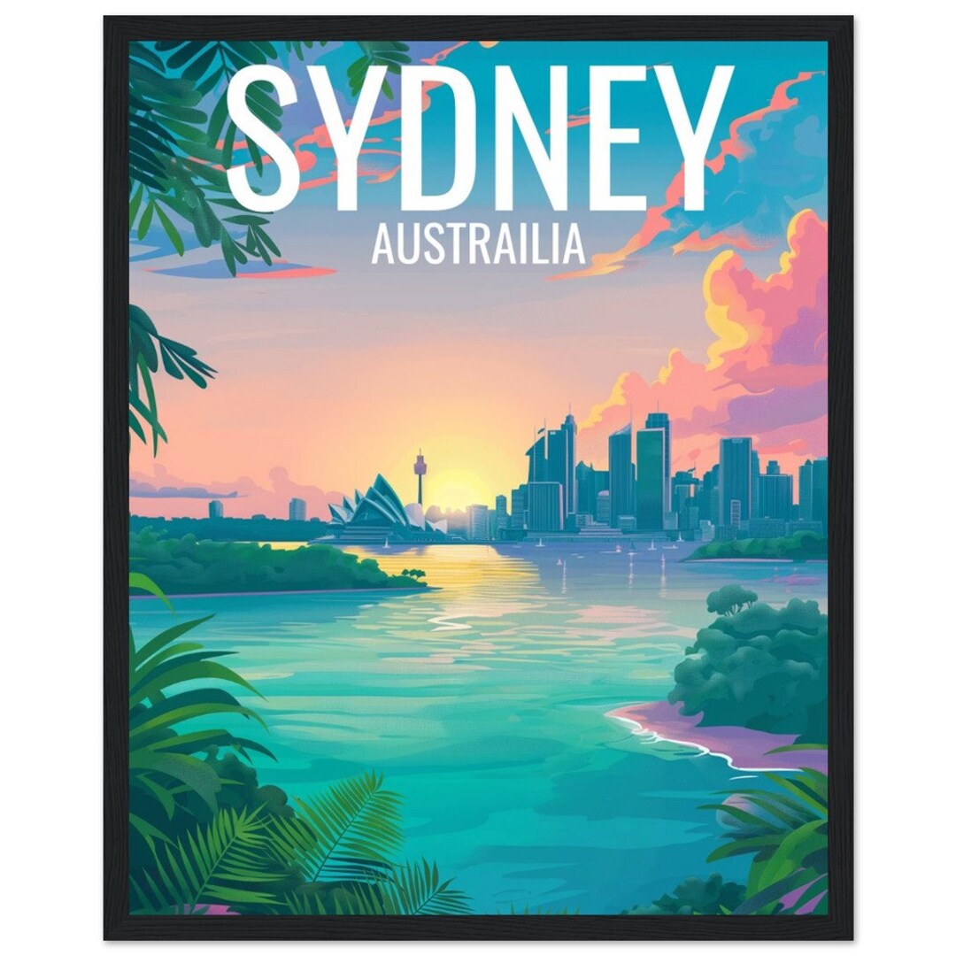 Sydney City Wall Art Travel Wall Hanging Home Décorart Loving Art Australia Travel Print Opera