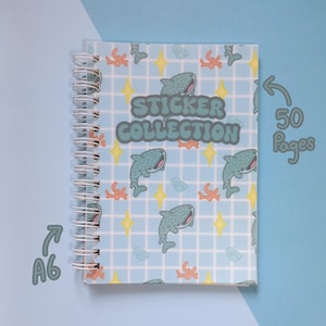 Libro de pegatinas reutilizables con estampado de tiburón ballena A6