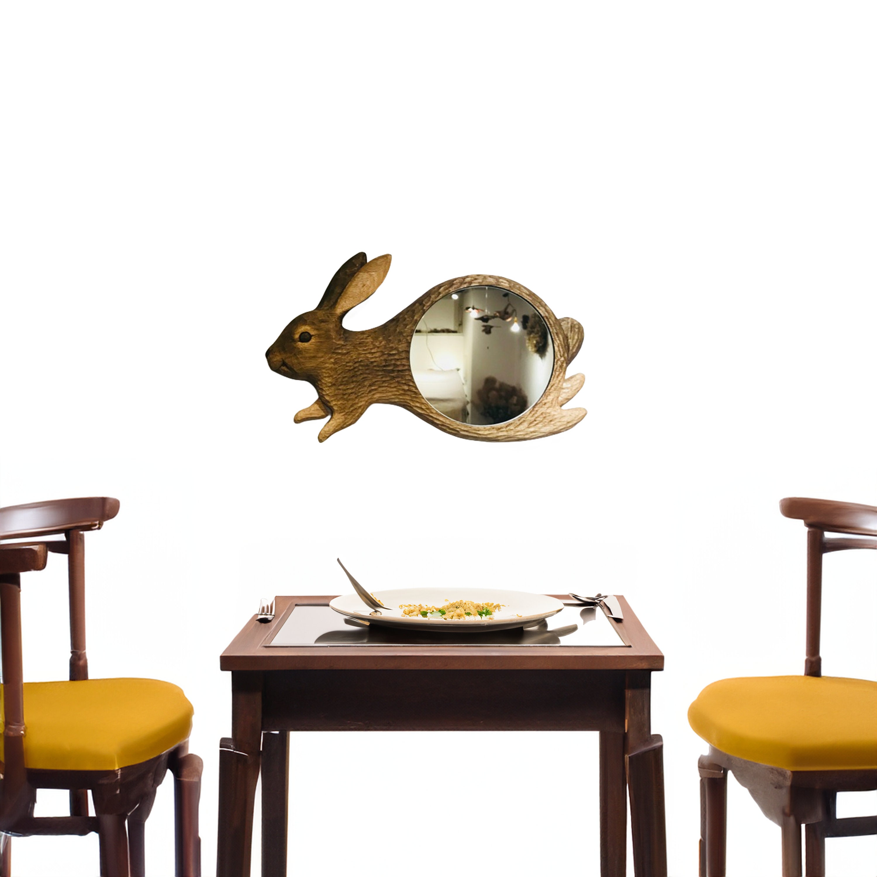 Wood Rabbit Mirrorwall Rabbit Mirrorbedroom Mirrorrabbit Etsy