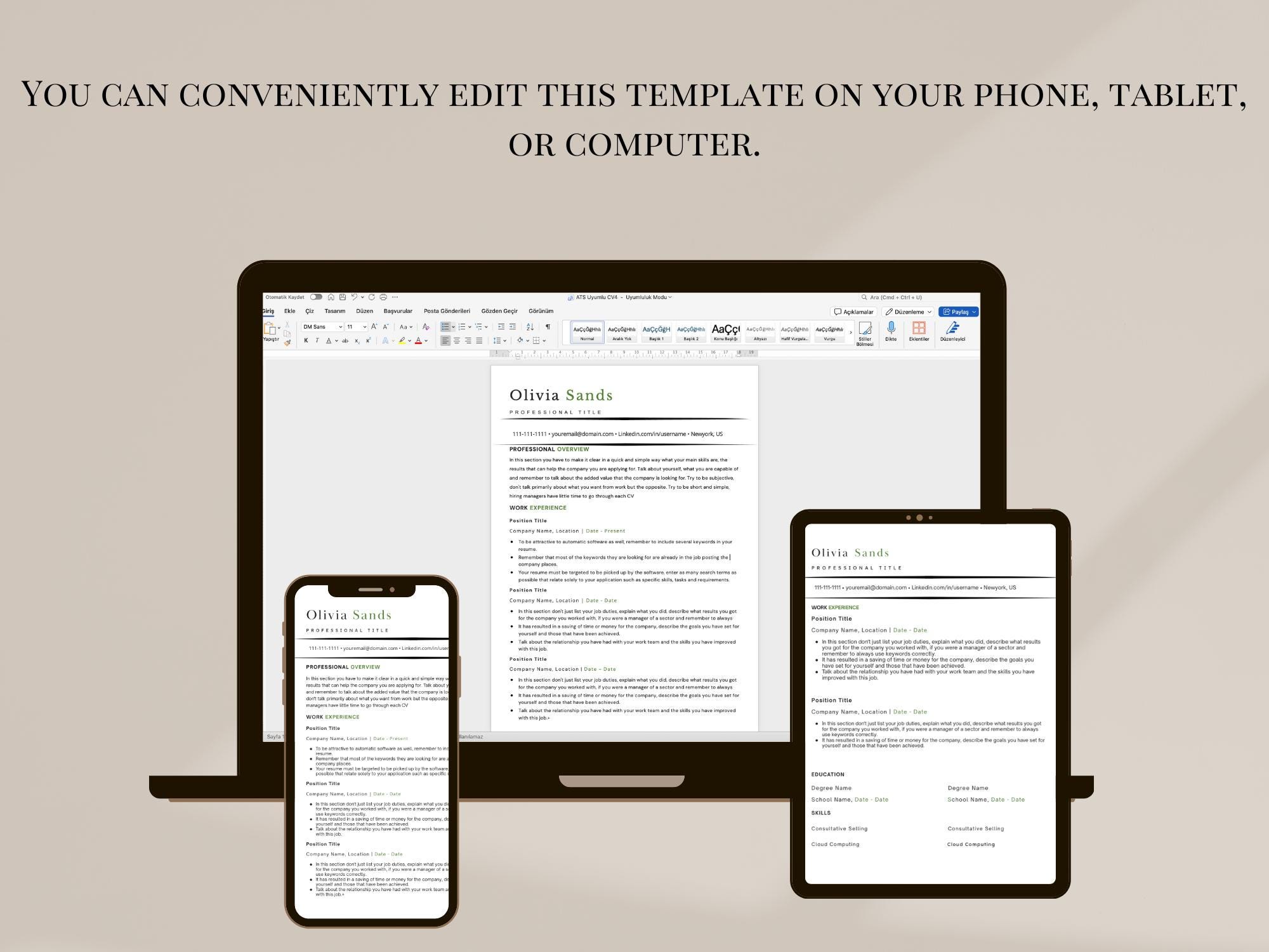 ATS Optimized Resume Template | Professional CV + Cover Letter ...