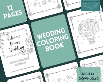 Wedding Coloring Pages: 12 Easy Activity Pages for Kids (Digital Download)