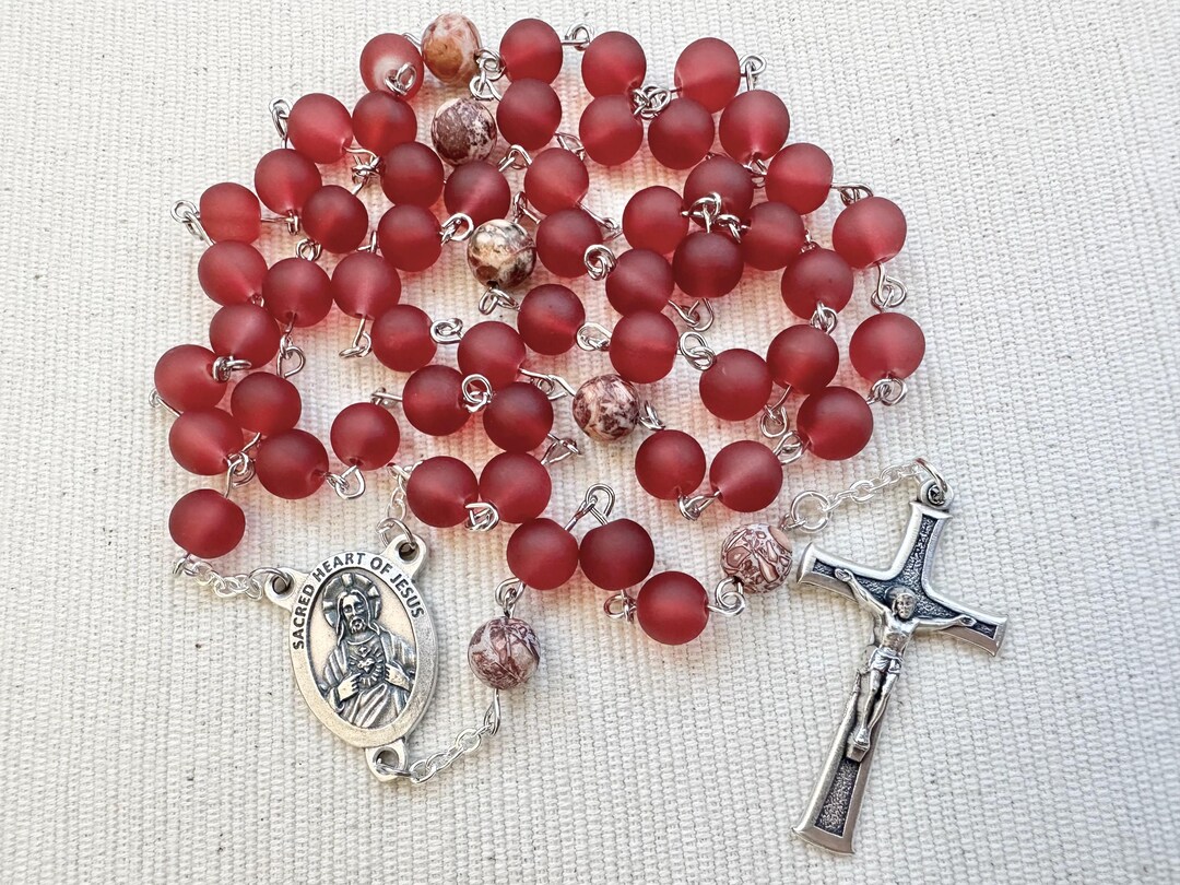 Sacred Heart of Jesus Catholic Rosary - Etsy