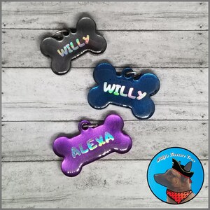 Colo Shifting Dog Bone Keychain with Name