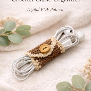 Crochet Cable Organizer Pattern, Beginner Friendly DIY (PDF Download)