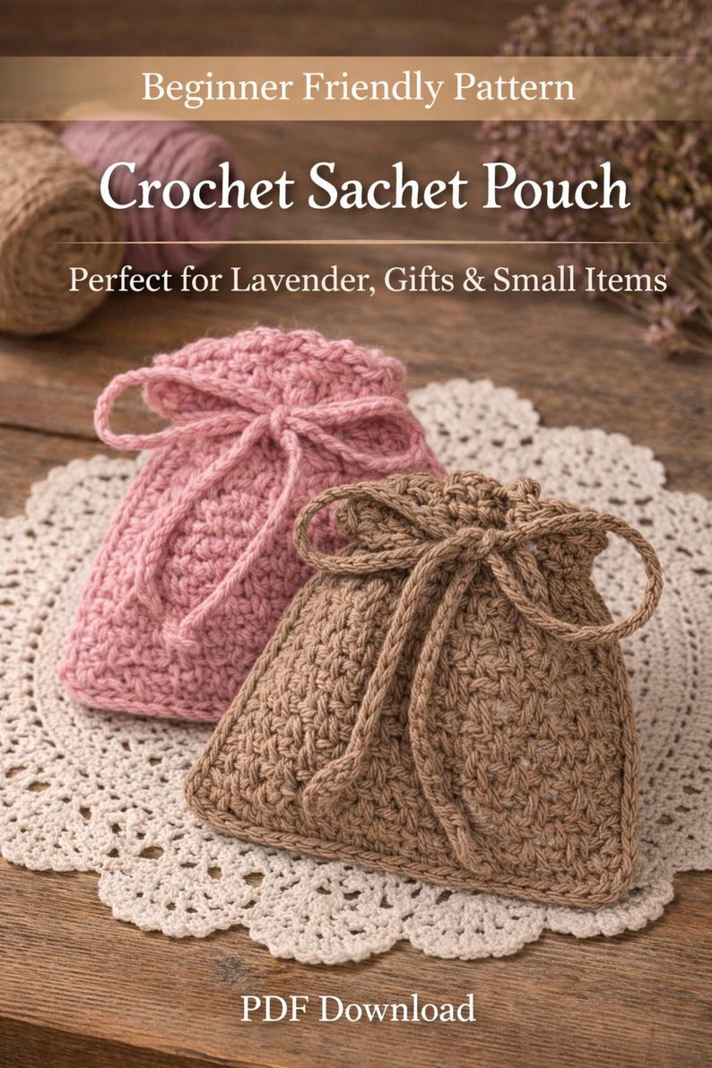 Small Sachet Pattern Crochet Sachet Pouch Pattern – Mini Drawstring Bag (PDF) - Etsy