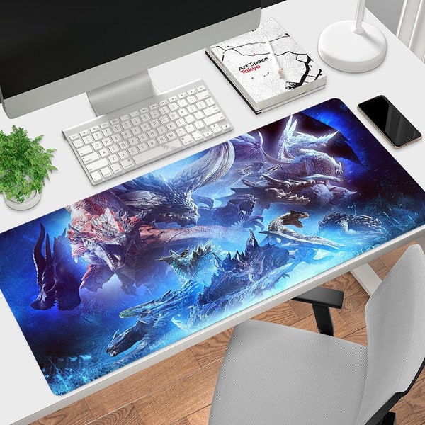 Monster Hunter World Mouse Pad , Gaming Desk Mat ,Customized Mouse Pad , Different sizes Personalized Printing , Large Mouse Pad