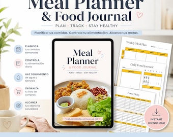 Meal Planner PLR Canva Template | Editable Planner Bundle | Digital Product to Sell | Etsy Starter Kit | Resell Rights