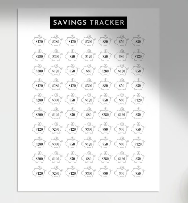 Savings Tracker - 10,000 Piggy Bank - Etsy